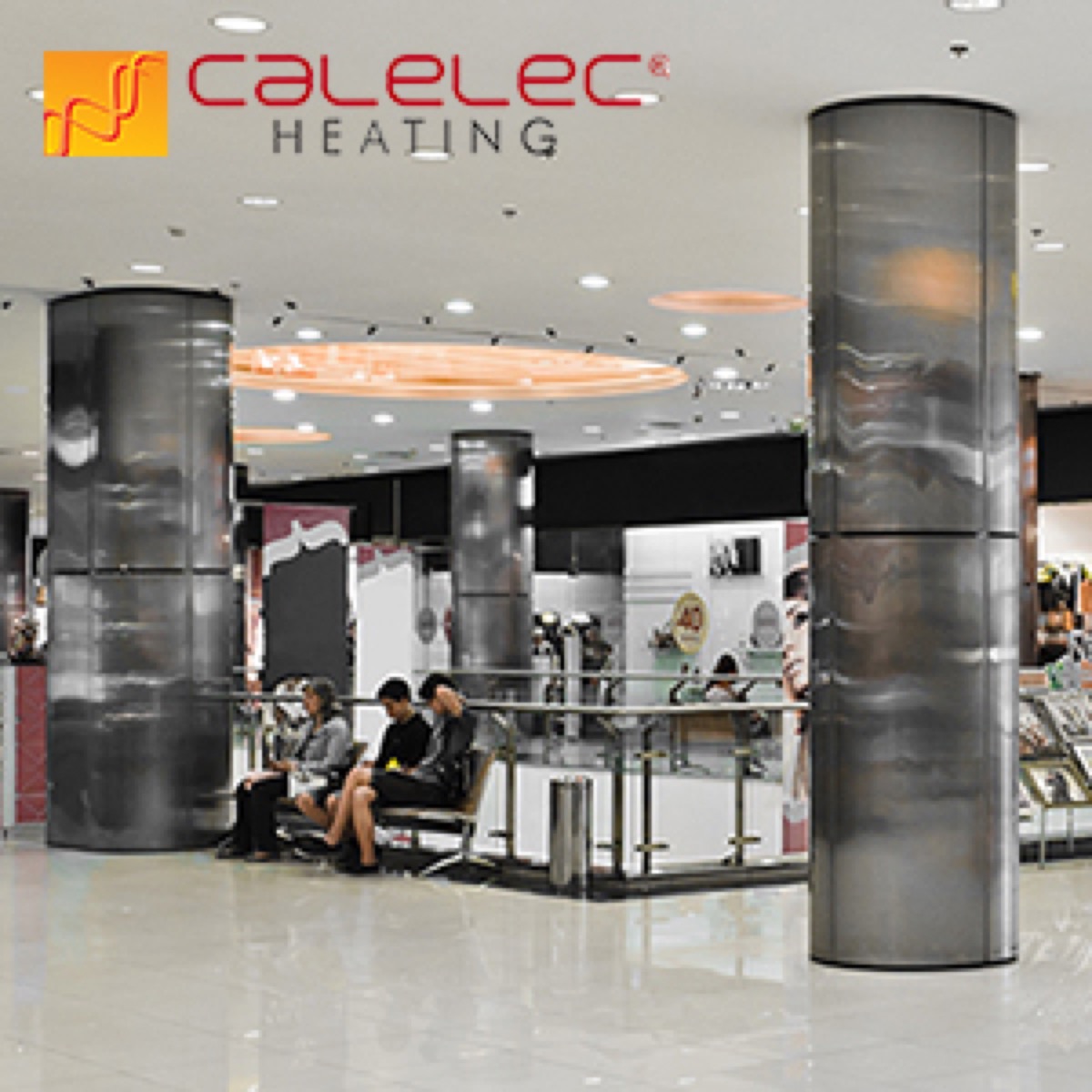 sistema de calefaccion en plaza comercial